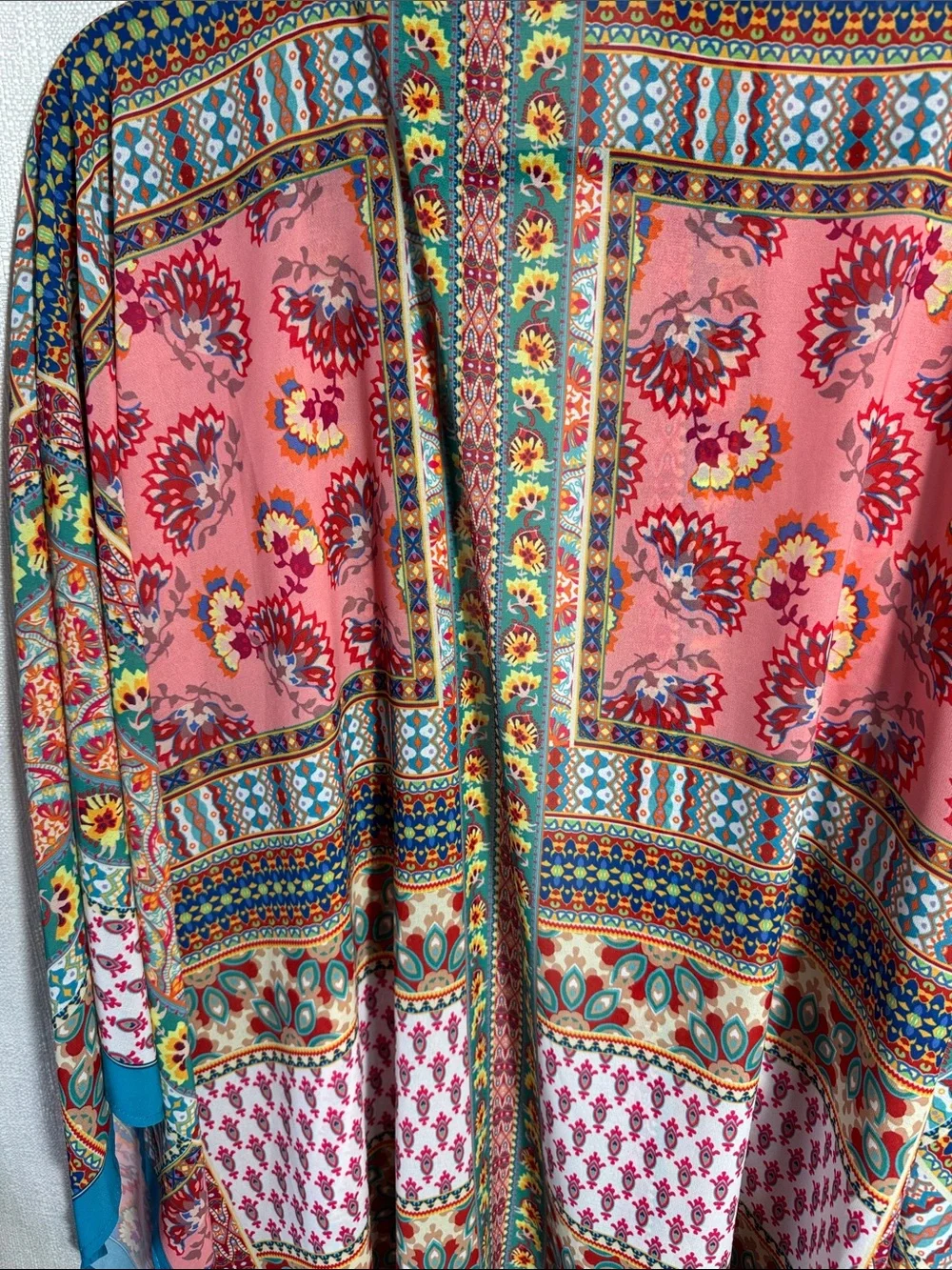 Umgee Scarf Print, Patchwork Kimono‎ M/L Like New Condition Festival, Beach